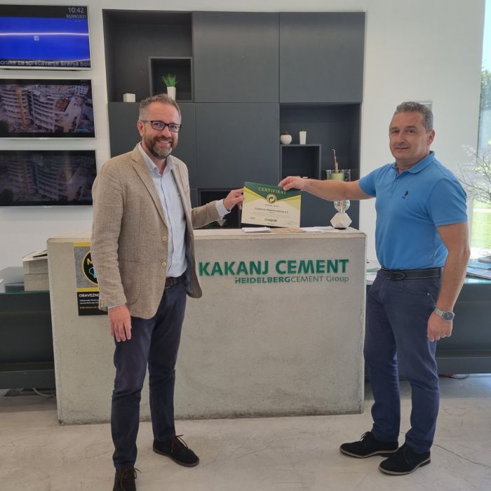 Tvornici cementa Kakanj uručen certifikat Zelena tačka 2020.