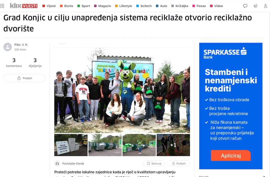 The City of Konjic has opened a recycling yard to improve its recycling system